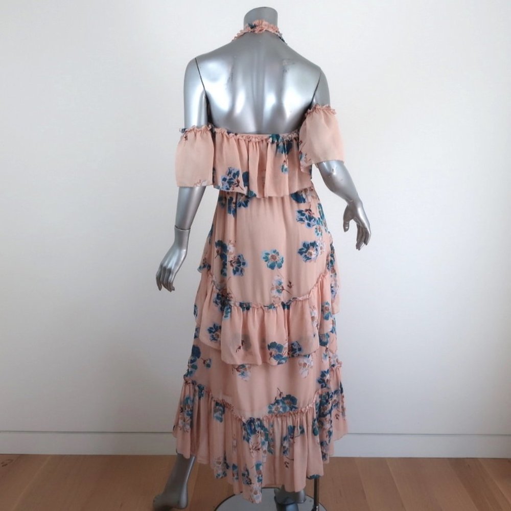 ULLA JOHNSON HALTER DRESS VALENTINE PINK RUFFLED - Picture 5 of 8